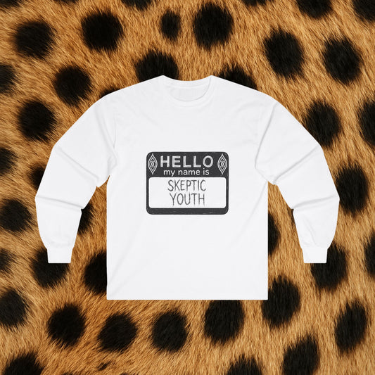 “Hello, My Name Is” Unisex Long Sleeve Tee*