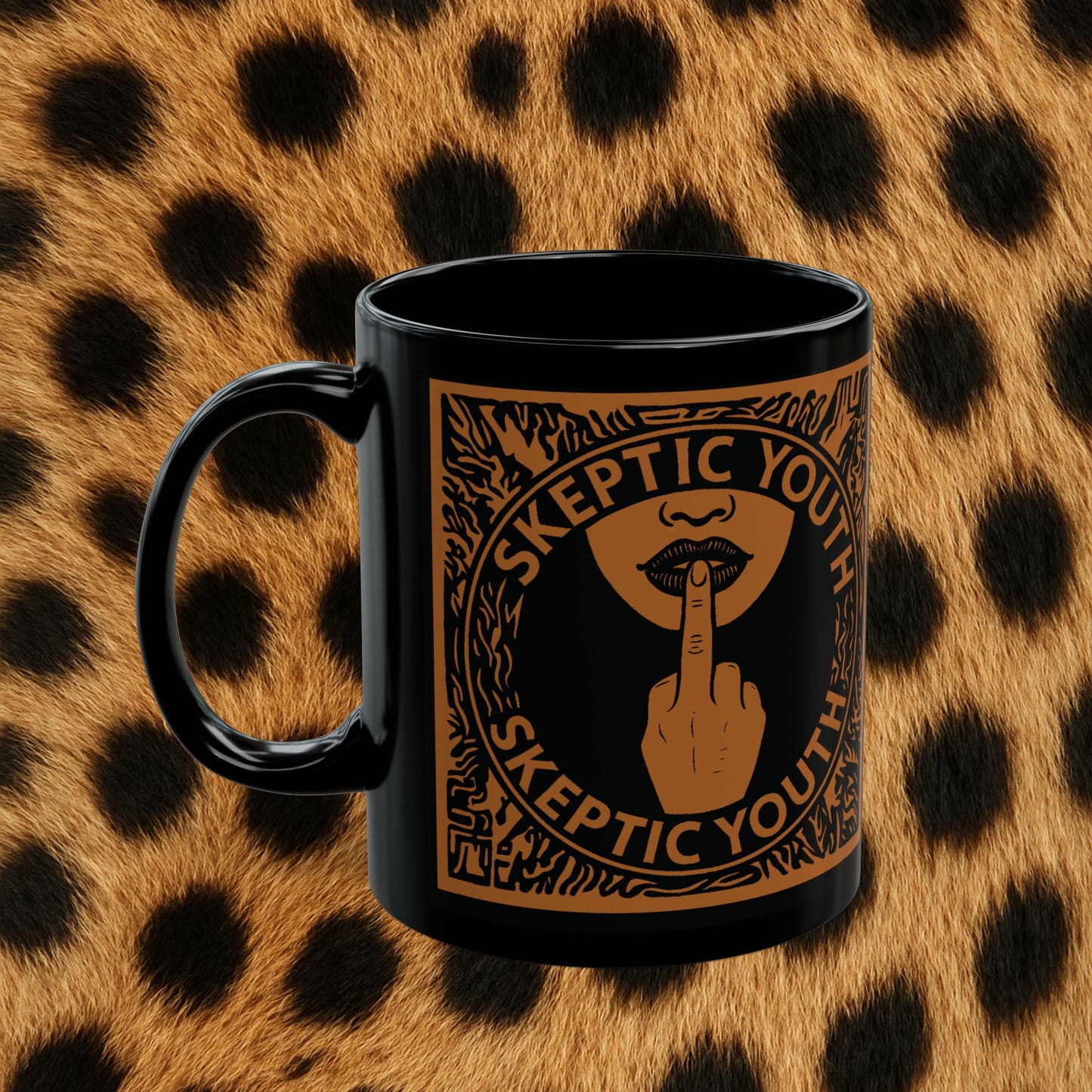 "Coffee Stain" 11oz Black Mug